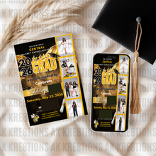 Load image into Gallery viewer, Digital Graduation Invitation Design