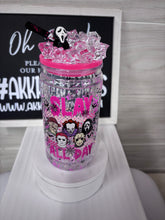 Load image into Gallery viewer, Horror Slay All Day Snow Globe Tumbler
