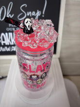 Load image into Gallery viewer, Horror Slay All Day Snow Globe Tumbler