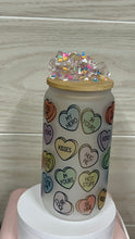 Load image into Gallery viewer, Frosted Glass Heart Can Tumbler