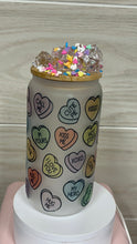Load image into Gallery viewer, Frosted Glass Heart Can Tumbler