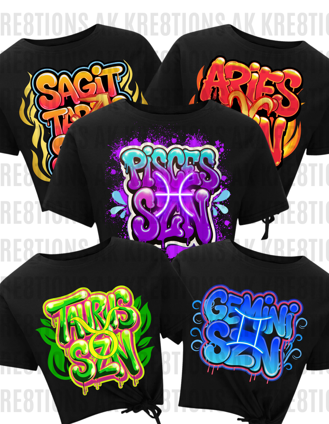 Zodiac SZN Graffiti Tees