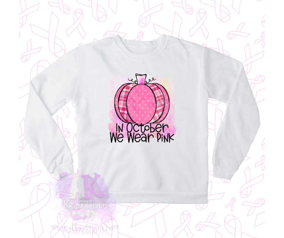 In October We Wear Pink Pumkin Tee