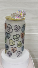 Load and play video in Gallery viewer, Frosted Glass Heart Can Tumbler
