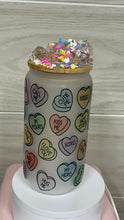 Load image into Gallery viewer, Frosted Glass Heart Can Tumbler
