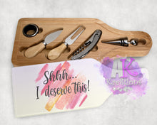 Load image into Gallery viewer, Shh I Deserve This Wine &amp; Cheese Set
